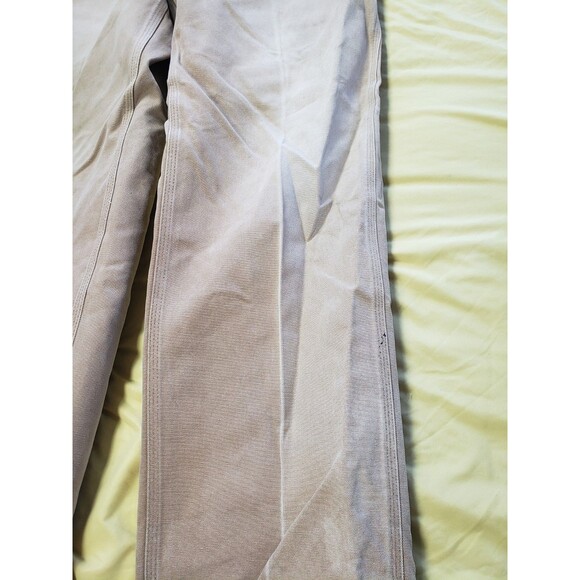VTG Carhartt Carpenter Pants Mens 34x32 Beige Brown Canvas Utility Distressed - Picture 5 of 16